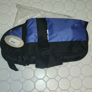 Black and Purple Dog Coat with Adjustable Straps